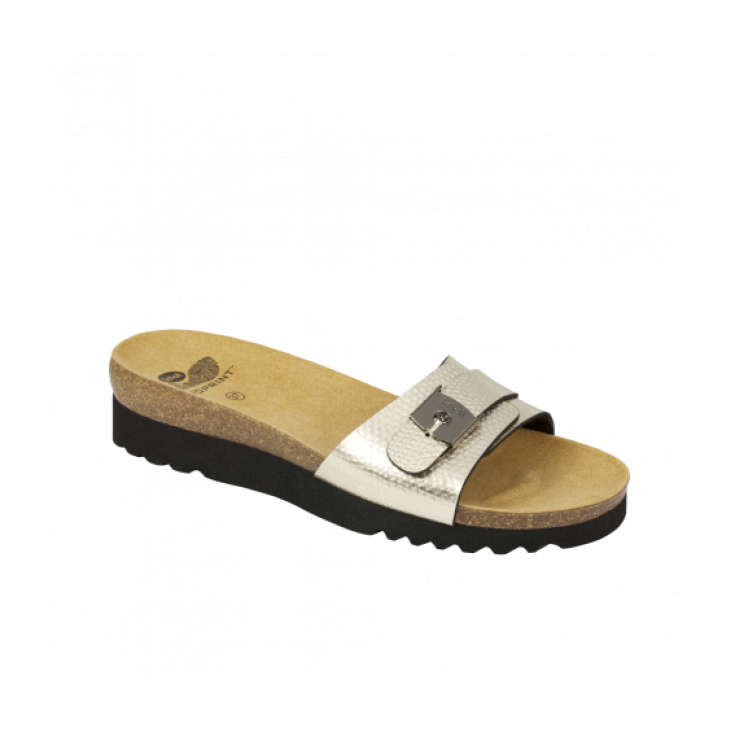 Scholl Ginni Bedruckter Lederschuh Platin Farbnummer 38