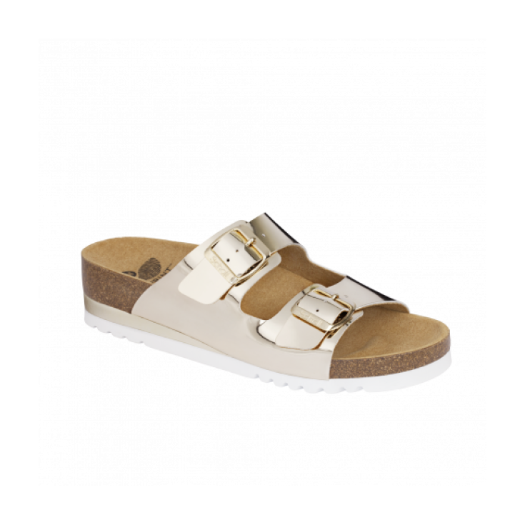 Scholl Glam SS 2 Sandale Frau Bioprint Fußbett Farbe Gold Größe 40