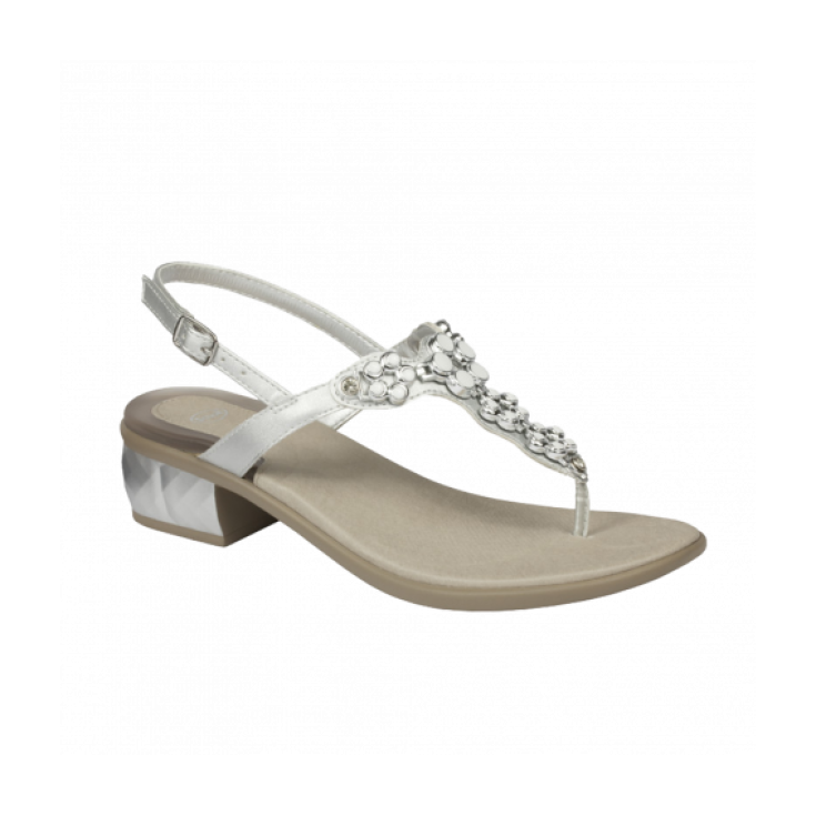 Scholl Dollie Schuh aus Kunstleder und Kleinteilen Silberfarbe 36