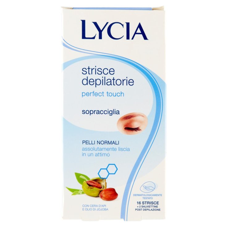 Lycia Perfect Touch Augenbrauen-Enthaarungsstreifen 16 Streifen + 2 Post-Enthaarungstücher