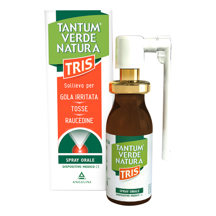 Angelini Tantum Verde Natura Tris Zerstäuber für den Rachen Mundspray 15 ml