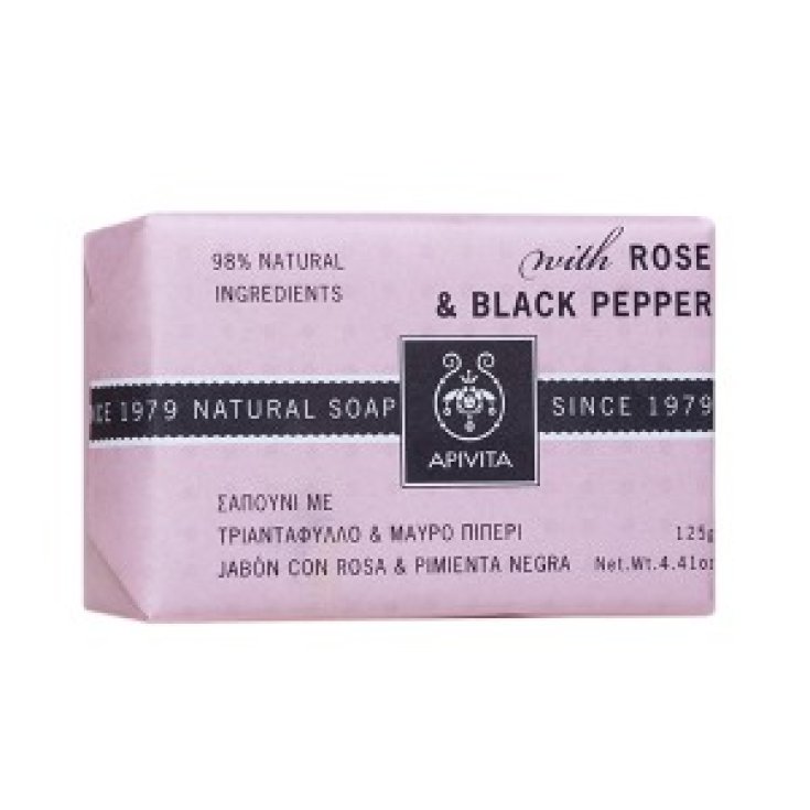 Apivita Naturseife mit Rose und schwarzem Pfeffer 125g