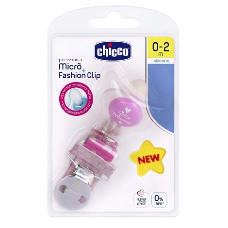 Chicco Micrò Schnuller mit Clip Girl 0-2m Rosa Farbe