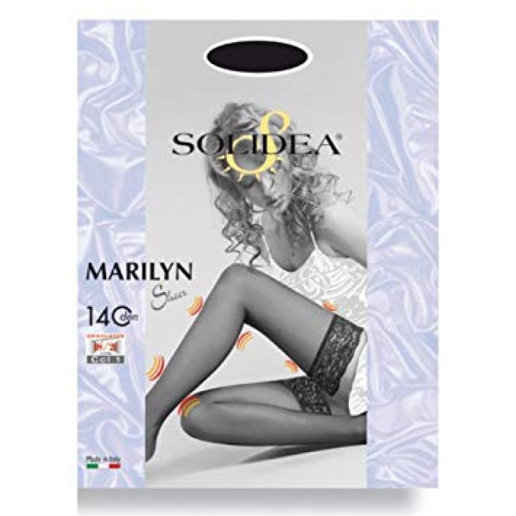 Solidea Marilyn 140 Transparente, abgestufte Kompressionsstrümpfe, glattes Netz, Farbe, Puder, Größe 4 l, 1 Paar