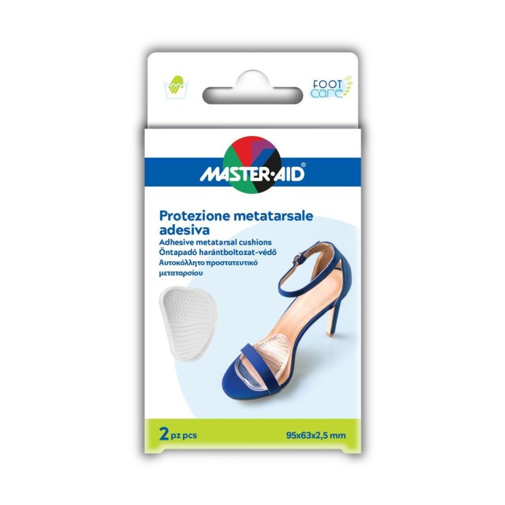 Master-Aid® Fußpflege selbstklebender Mittelfußschutz aus transparentem Gel 2 Stück 95x63x2,5mm