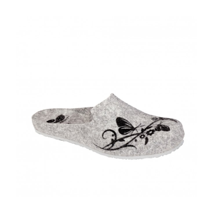 Dr. Scholl's® Laye Nature Bedruckter Grauer Filz Damenhausschuh Größe 35