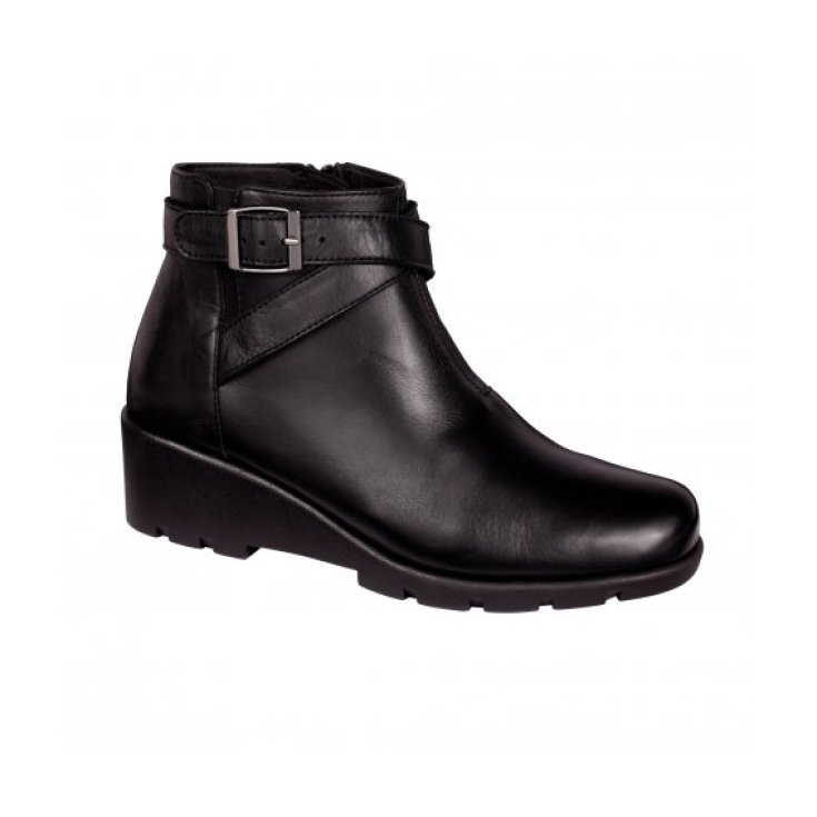 Scholl Peyton Damenstiefelette aus Leder mit Memory-Cushion-Technologie, schwarze Farbe, Größe 38
