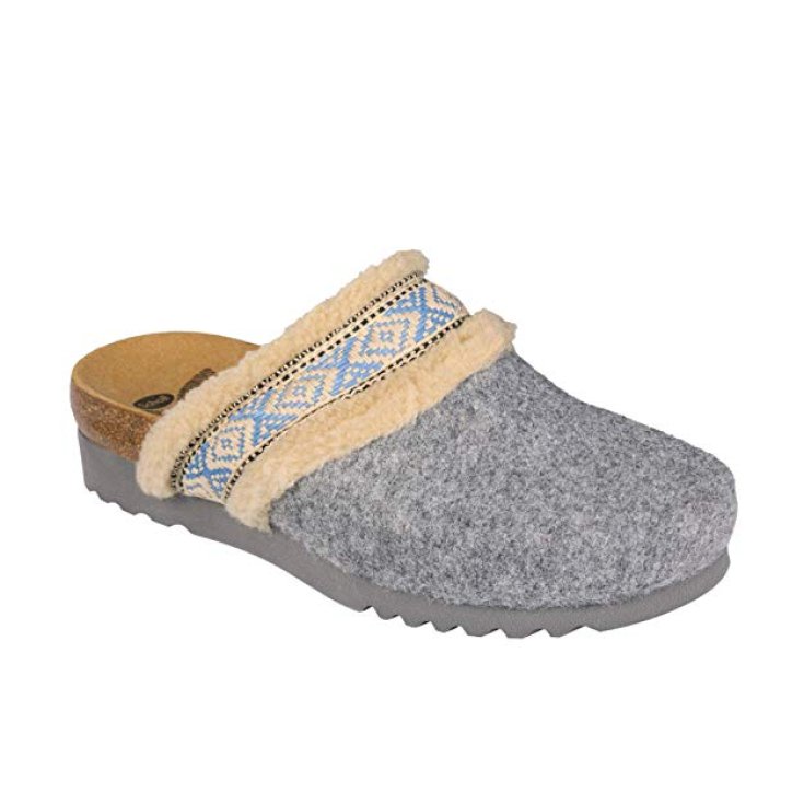 Dr. Scholl's Maya Damenhausschuh aus Filz mit Webpelz Farbe Grau Nummer 41 1 Paar
