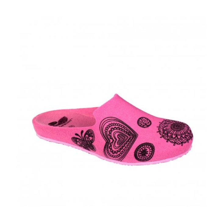 Dr. Scholl's® Laye Ethno Bedruckter rosafarbener Filz-Hausschuh für Damen, Größe 41