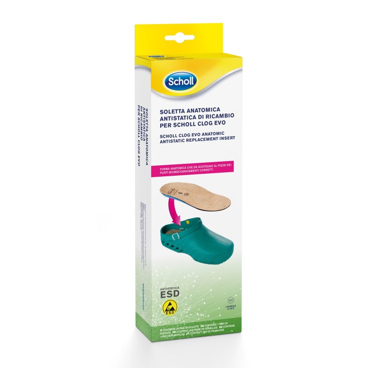 Scholl Clog Evo anatomische antistatische Ersatz-Einlegesohlen Größe 36-37 1 Paar