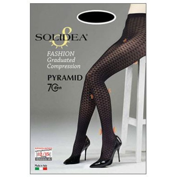 Solidea Pyramid 70 Mikrofaser-Kompressionsstrumpfhose 12/15 mmHg Farbe Schwarz Größe 3 ML