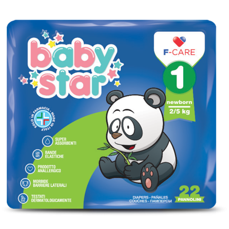 Baby Star Windeln 1 Neugeborenes 2-5kg 22 Stück