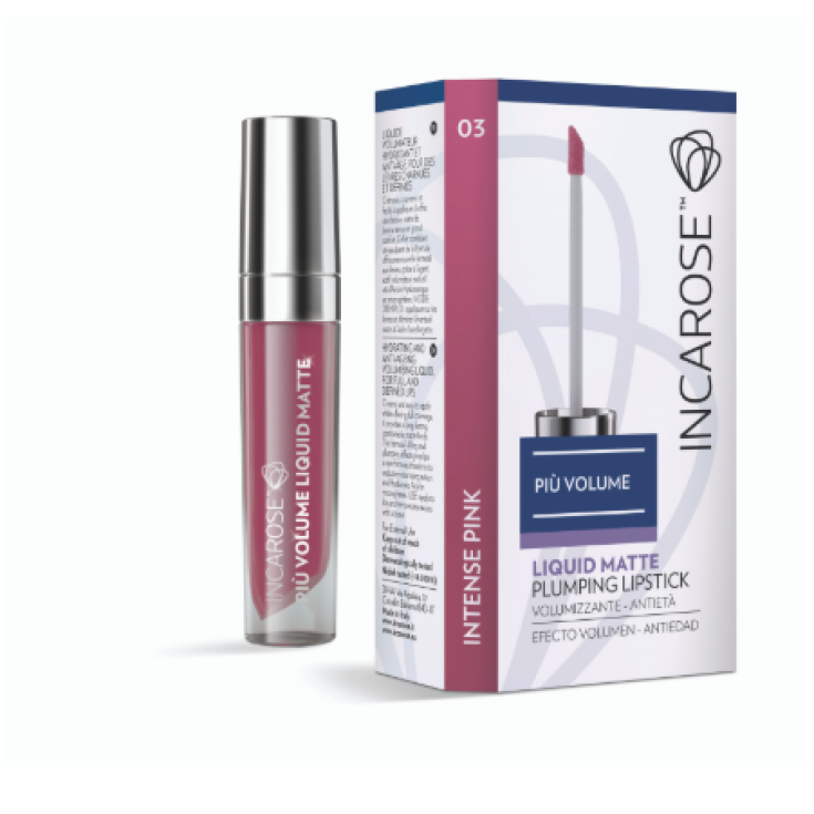 IncaRose Piu' Volume Liquid Matte Plumping Anti-Aging Volumizing Lipstick Color 03 Intense Pink