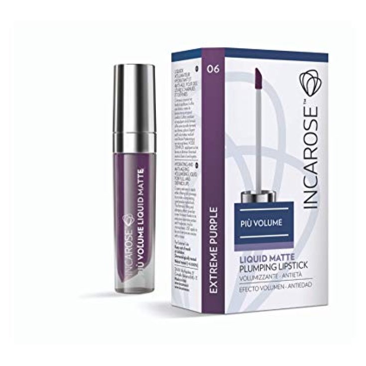 IncaRose Piu' Volume Liquid Matte Plumping Anti-Aging Volumizing Lipstick Color 06 Extreme Purple