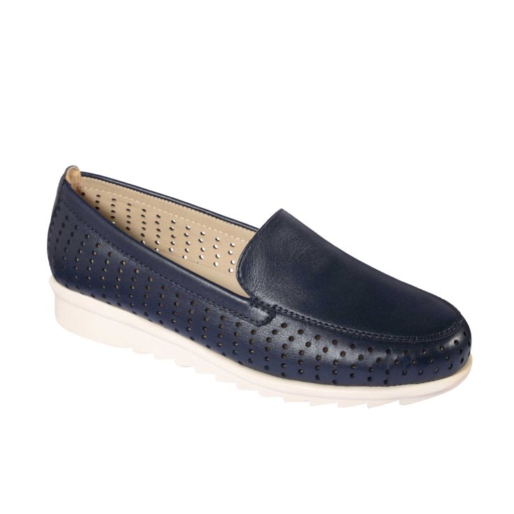 Scholl® Ayami Laminierter Lederschuh Marineblau Farbe Größe 38