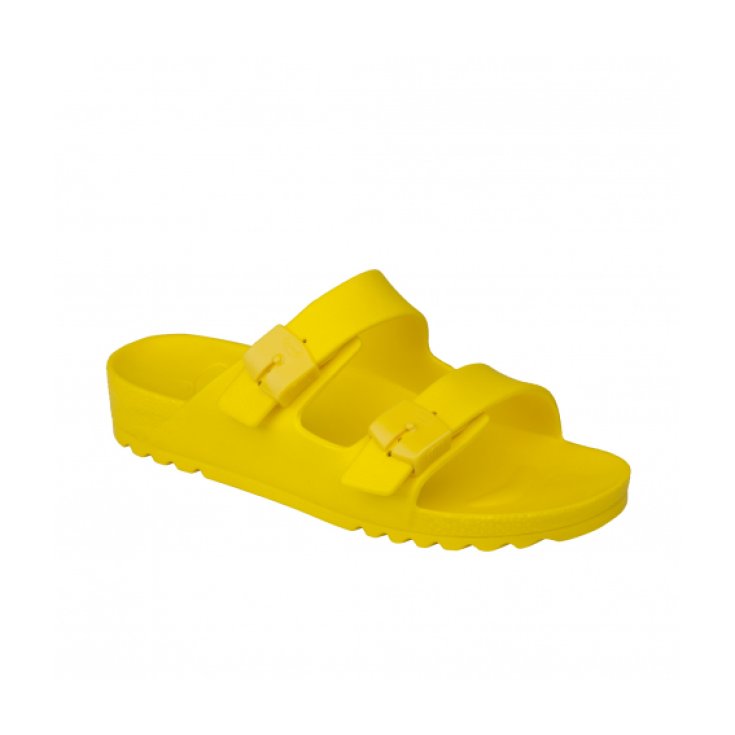 Scholl® Bahia Sandale Damen Bioprint® EVA Fußbett Farbe Gelb Größe 35