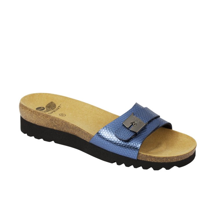 Scholl® Ginni Damenschuh Glitter Bioprint® Fußbett Farbe Blau Größe 39