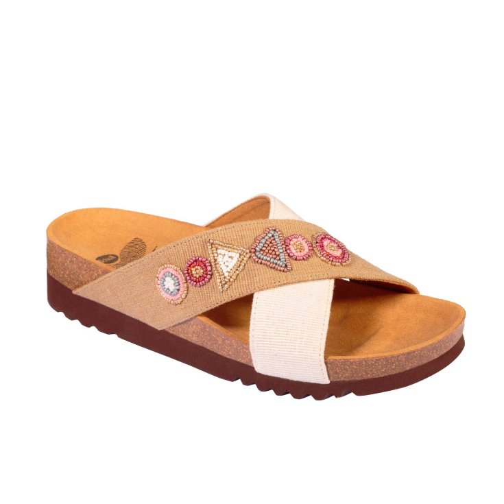 Scholl® La Serena Damenschuh Stoff + Bioprint® Fußbettverzierung Braun Farbe Größe 39