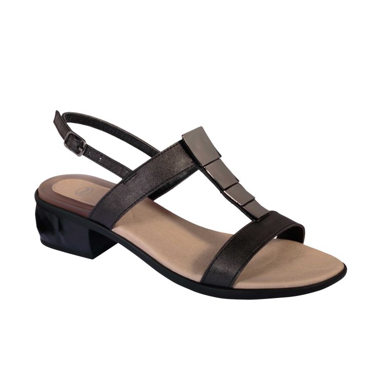 Scholl® Lexandra Damen Synthetik-Sandale + Gelactiv® Fußbettverzierung Schwarz Farbe Größe 39