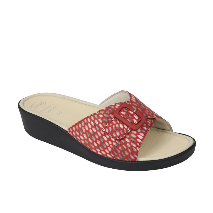 Scholl® Mango Lack Damenschuh Kunstleder Bedrucktes Memory Cushion® Fußbett Farbe Rot Größe 36