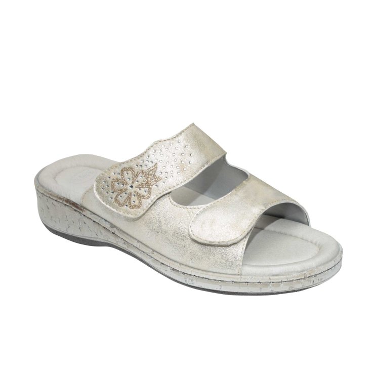 Scholl® Matilda Damenschuhe Laminat + Strass Memory Cushion® Einlegesohle Farbe Elfenbein Größe 40