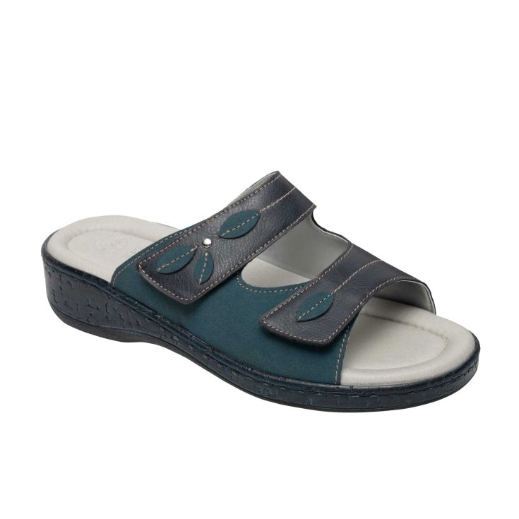 Scholl® Rosca 2.0 Synthetik Damenschuh + Gelactiv® Fußbett Ornament Blau Farbe Größe 40