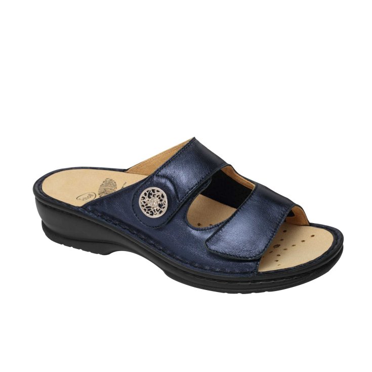 Scholl® Tecla Damenschuhe aus Leder Bioprint® Fußbett Farbe Blau Größe 39