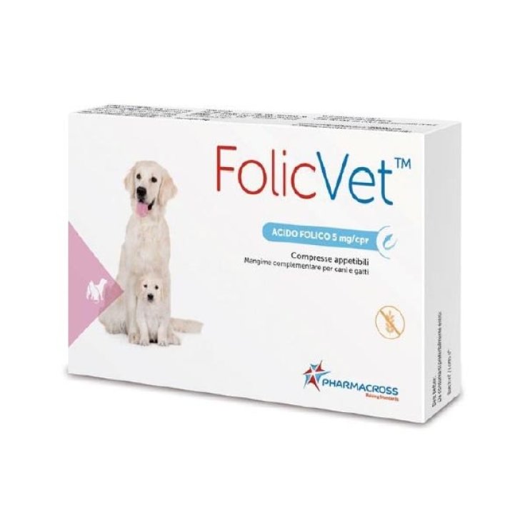 Pharmacross FolicVet ™ Ergänzungsfuttermittel für Hunde und Katzen 15 Tabletten 5 mg