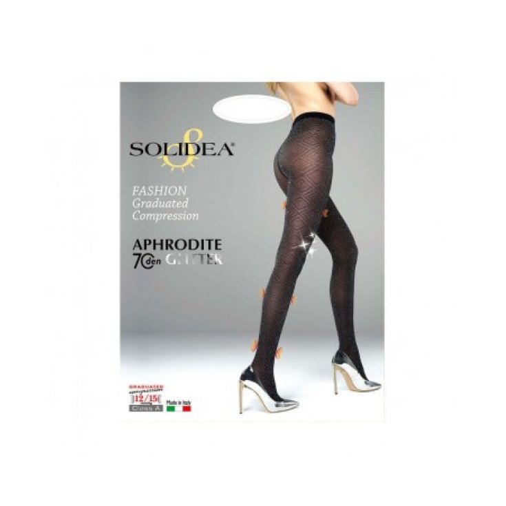 Aphrodite Collant 70 Den Glitter Solidea® Farbe Schwarz Größe XL 1 Paar