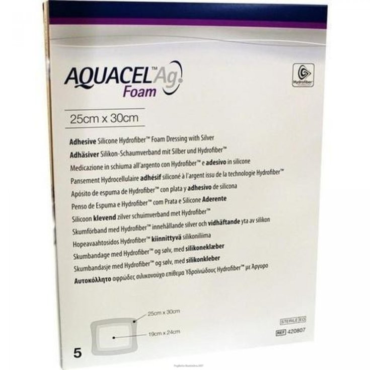 Aquacel ™ Ag Schaum-Haftverband 25x30cm ConvaTec 5 Stück