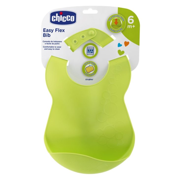 Festes Lätzchen für Babynahrung mit Tasche 6 m + Chicco® Grün