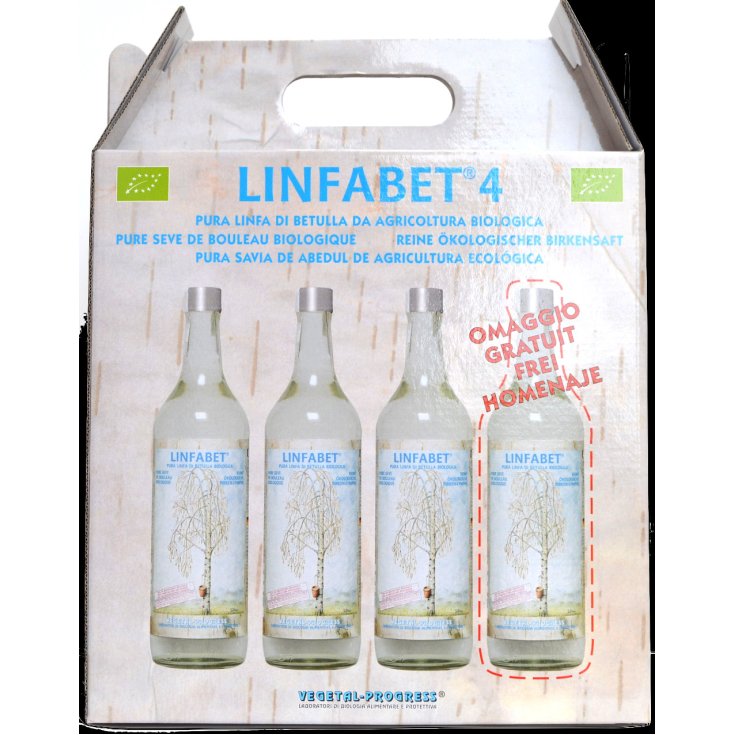 Linfabet® 4 Reiner Bio-Birkensaft Vegetal Progress 3 Flaschen + 1 gratis