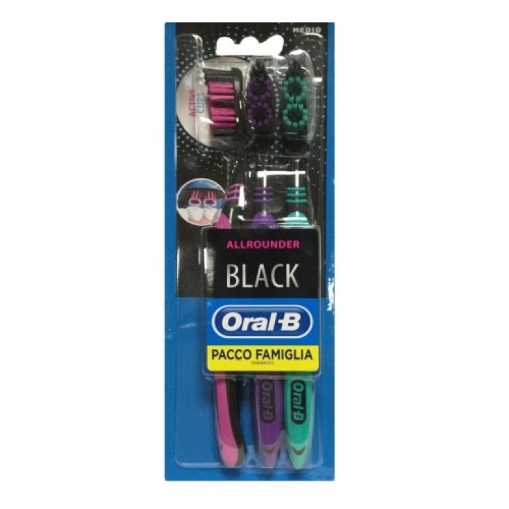 Oral-B® Handzahnbürste Robin Hood Schwarz 40 Medium 3 Stück