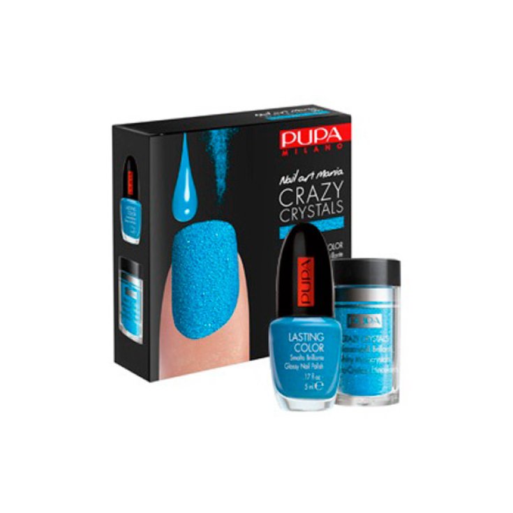 Pupa Nail Art Crazy Crystals Lack Kristalleffekt Farbe 001 Fluo Blue