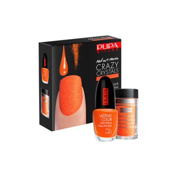 Pupa Nail Art Crazy Crystals Lack Kristalleffekt Farbe 004 Fluo Orange