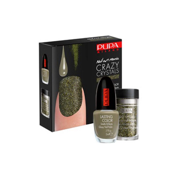Pupa Nail Art Crazy Crystals Lack Kristalleffekt Farbe 012 Military Green