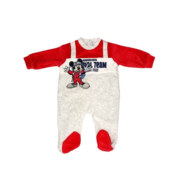 Overall Chenille Baby Junge Ellepi Disney Baby Mickey rot grau 1 m