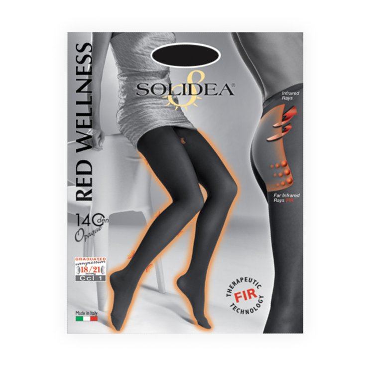 Rote Wellnessstrumpfhose 140 Den Blickdicht Solidea® Farbe Schwarz Größe 3-ML 1 Paar