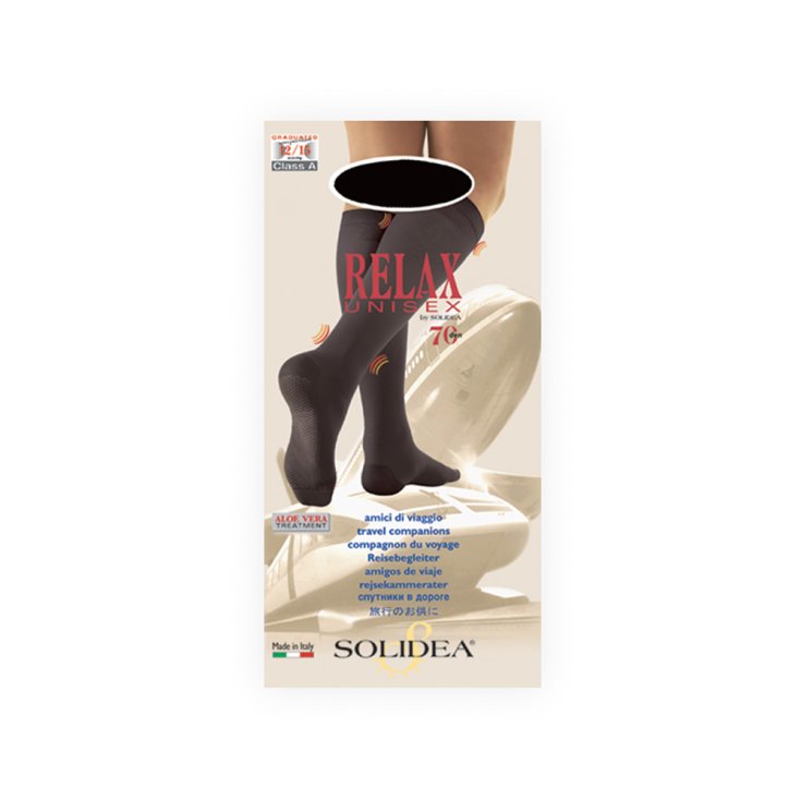 Relax Unisex-Kniestrümpfe 70 DEN Solidea® Schwarz 5-XXL 1 Paar