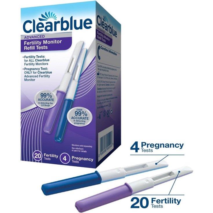Clearblue® Advanced Fertilitätsmonitor füllt 20 Fertilitätstests + 4 Schwangerschaftstests nach