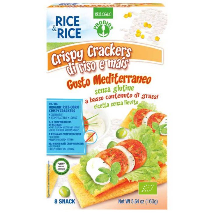 Rice & Rice Crispy Rice And Corn Crackers Mediterraner Geschmack Probios 160g