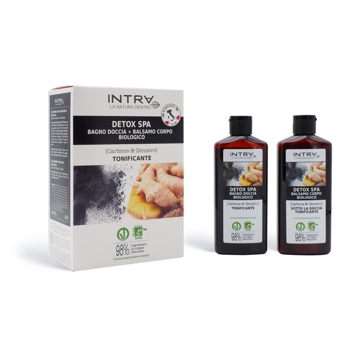 Aktivkohle & Ingwer Set DETOX SPA Duschgel 200ml + Körperbalsam 200ml Intra