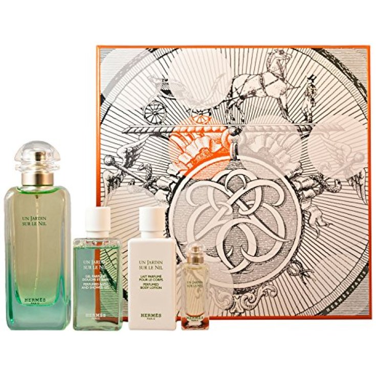Un Jardin Sur Le Nil - Eau de Toilette Spray + Eau de Toilette Miniatur + Körperlotion + Bade- und Duschgel Hermes