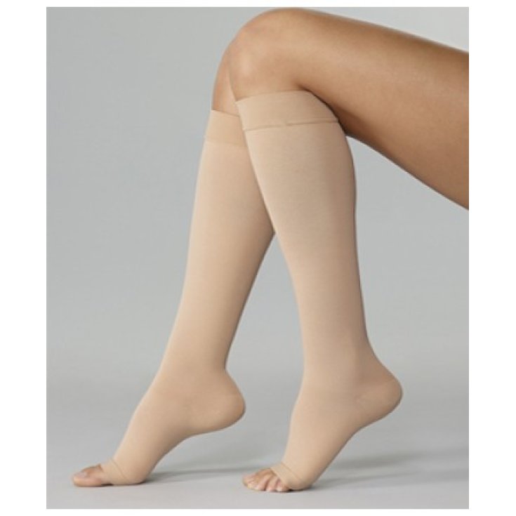 Varisan® Top K1 Kniestrümpfe Baumwolle Open Toe Short Beige 2 Cizeta