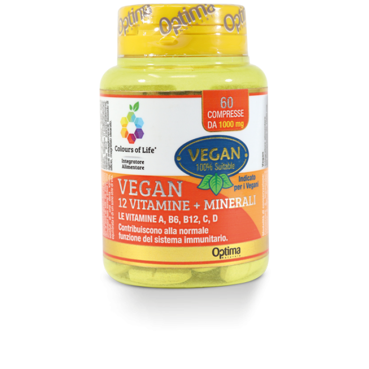 Vegane 12 Vitamine + Mineralstoffe Colors Of Life® Optima Naturals 60 Tabletten