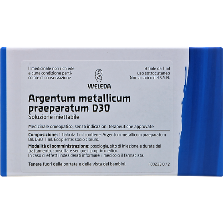 Argentum Metallicum Praeparatum D30 Weleda 8 Fläschchen mit 1ml