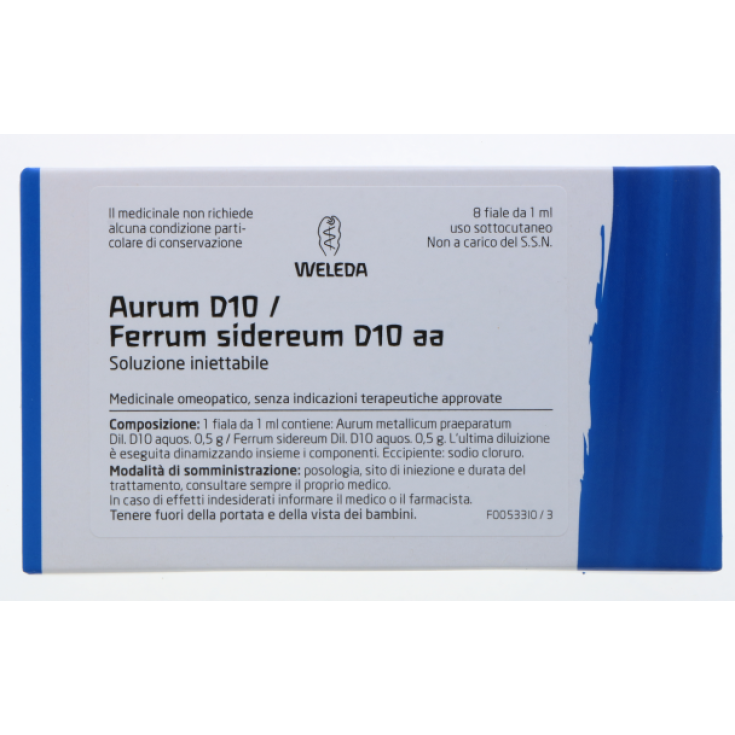 Aurum D10 / Ferrum Sidereum D10 Weleda 8 Fläschchen à 1ml