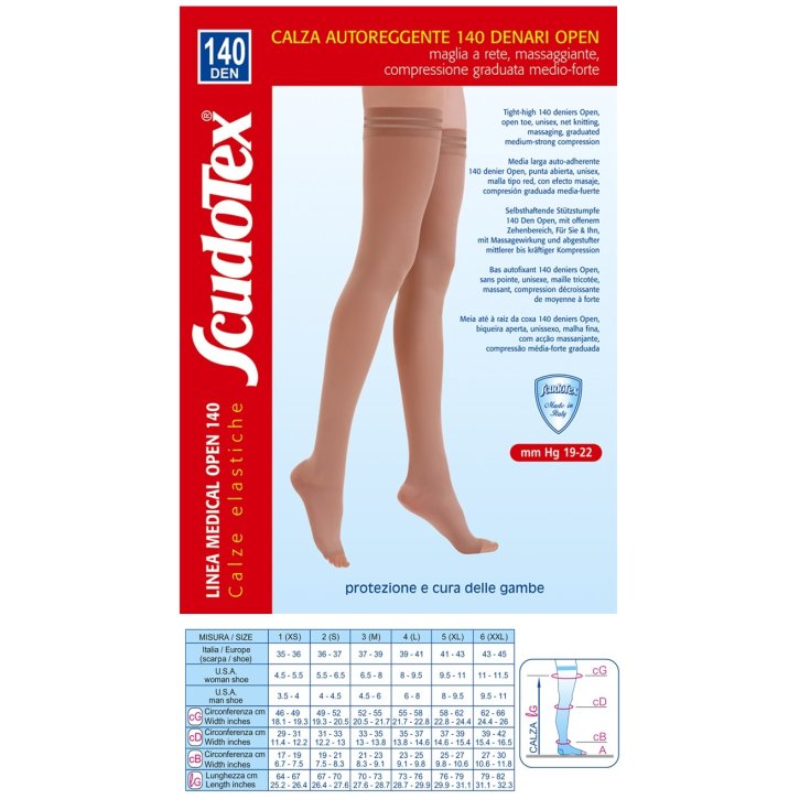 Halterlose 140 Open Toe ScudoTex Daino Größe 2