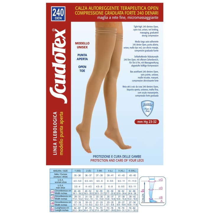 Halterlose 240 Open Toe ScudoTex Daino Größe 3