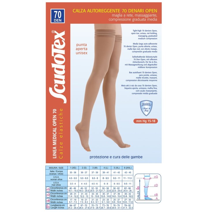 Stay-up 70 Open Toe ScudoTex Schwarz Größe 2